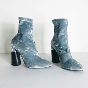 NWOT 3.1 Phillip Lim Kyoto Crushed Velvet Silver Gray Boots